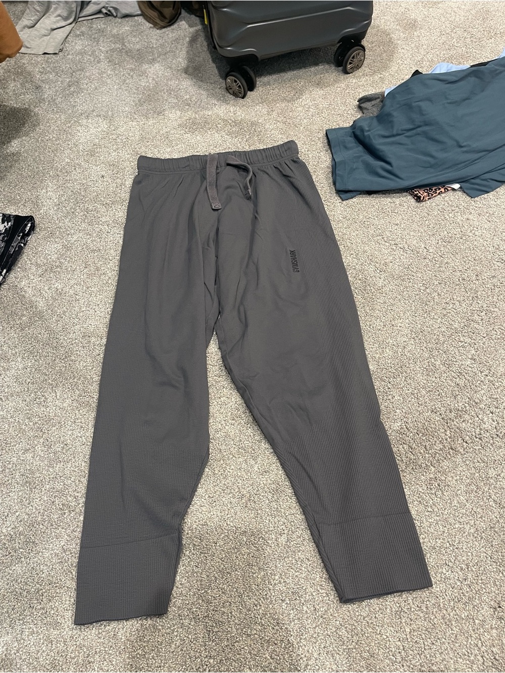 Gymshark Dark Gray Track Joggers with Drawstring